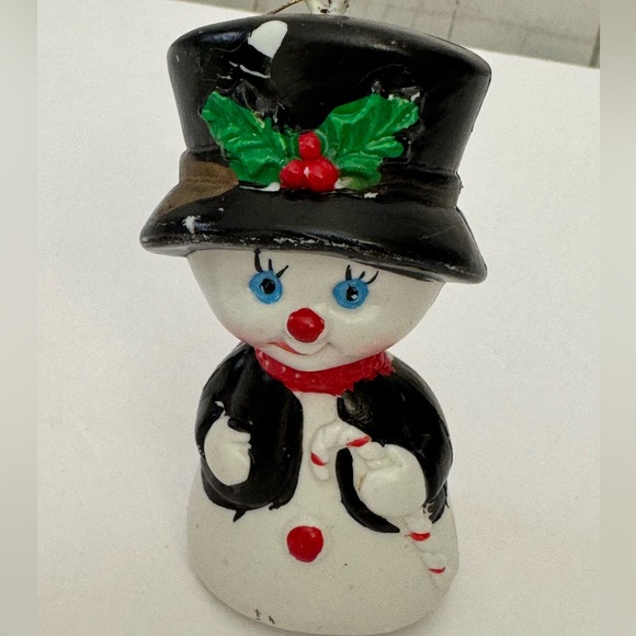 Vintage 60’s - 70’s Plastic Snowman & Mrs. Clause Ornaments - Picture 4 of 9